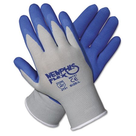 CREWS Memphis Flex Seamless Nylon Knit Gloves Large Blue/Gray 1 Pair CR30610